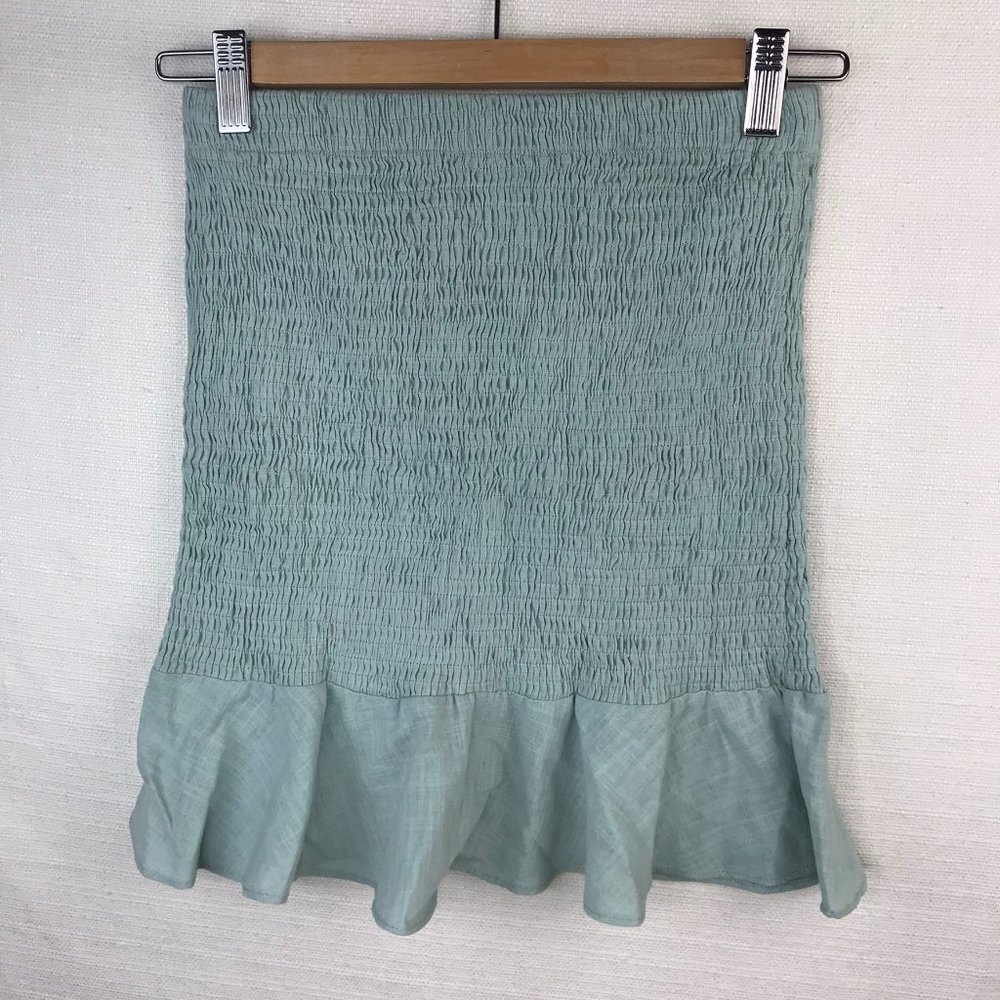 O.Vianca Blue Ruched Mini Skirt